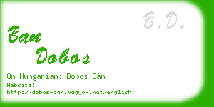 ban dobos business card